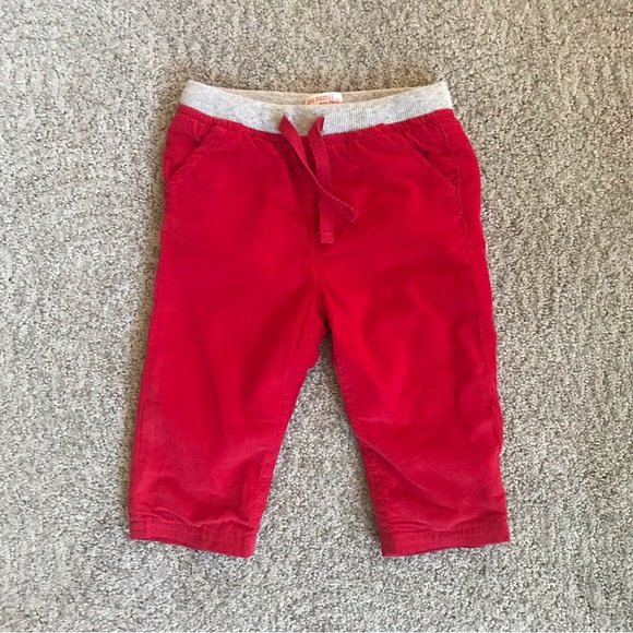 Du Pareil Au Même Red Corduroy Baby Boy Pants, Size 9 Months. - Picture 1 of 4